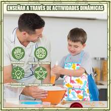 JCH-Juego de Cocina y Horneado para Niños Traje de Chef Dinosaurio con Delantales para niños Gorro de Cocinero Guantes Regalo Ideal de cumpleaños y Navidad Regalo para Navidad y Cumpleaños 26 PCS - Rosa - Ver 7