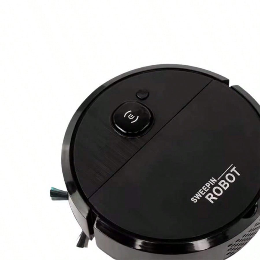 Robot Aspiradora y Trapeadora Inteligente 3 en 1 Recargable USB Negro con Accesorios