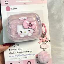 Sanrio Cute Bow Kitty Cat Pattern Soft TPU Protective Case Compatible With Airpods 2/3/Pro/Pro 2/Pro 3/ 4 - Multicolor - View 1