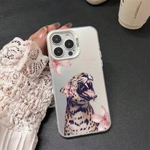 Teléfono bicolor blanco y negro de color plateado - Silver-VJTCJUleopard