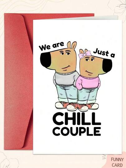 1 Thiệp Valentine hài hước (kèm phong bì) - "Chúng ta là một cặp đôi", Giấy viết thư tình độc đáo, Chất liệu cao cấp, Thích hợp cho chồng/vợ/người yêu, Ngày Valentine/Kỷ niệm.