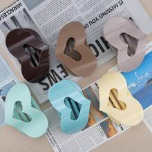 6 Pack Cute Heart - Shaped Hair Clips - Winter & Spring Colors (Mint Green, Brown, Yellow, Etc), Hair Accessoriesvalentine's Day PT1O - 3 - Xem 4