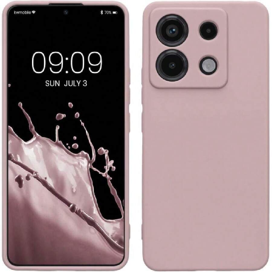 Carcasa Compatible con Xiaomi Redmi Note 13 Pro 5G / Poco X6 5G Funda - con Bordes elevados - Apto Carga inalámbrica - Lila Color Carne Mate,38213198 - Granate - Ver 1
