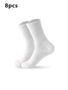 50/40/30/24/20pcs Women's Black & White Tight Sports Socks, Running Socks, Cycling Crew Socks, Thickened Couple Casual Warm Knee-High Socks - Multicolor - View 11