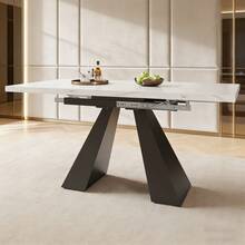Matbord - Vit + MDF + Metall-1 - Visa 1