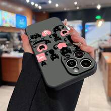 猫の愛のパターンの電話ケースは、 12、13、14、15 Pro、 14 Plus、 15、16 Pro Max、 17、 17 Pro、 17 Pro Max、 17 Airと互換性があります。TPU素材で滑りにくく、落下に強い、クラシックなストレートエッジとわずかにつや消しされた感触。自分自身、家族、友人、恋人、ボーイフレンドへのプレゼントに最適です。 - ブラック - チェックする 2