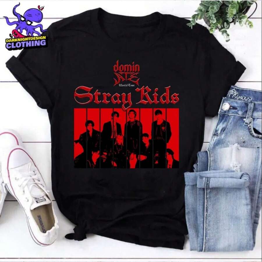 Stray Dominate Vintage Shirt, Stray Shirt, Stray Tour Shirt, Stray 2026 World Tour Hoodie, Domiate World T - màu đen - Xem 1