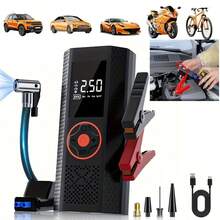 这款多功能汽车应急启动器集便携式空气压缩机、无线气泵、汽车电瓶增压器、移动电源和LED手电筒于一体(配备7.4/14.8V 2000mAh锂离子电池)。适用于汽车、摩托车、自行车和篮球等,是汽车配件、必备路边设备以及礼品的理想之选。 - 无线 - 查看 2