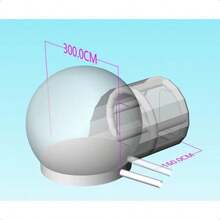 Casa inflable de burbujas de 10 pies con fondo de rebote casa de globos de burbujas con soplador de aire y bomba de aire cúpula inflable para fiesta - Transparente - Ver 2