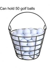 1pc Iron Wire Golf Ball Basket, Golf Ball Collector, Can Hold 50 Balls, Practice Range & Course Accessory