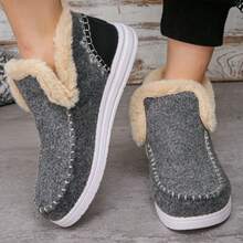 Women's Plush Warm Ankle Boots For Winter - 灰色 - 查看 4