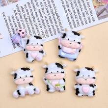 5pcs/8pcs/10pcs Cute Cartoon Cow Fridge Magnets, Oval Plastic Refrigerator Stickers And Whiteboard Decals, Suitable For Home And Office Decoration, Creative Educational Supplies, Magnetic Decorations - Multicolor - View 7