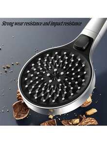 三件套淋浴喷头：加压圆形淋浴喷头，配 59 英寸不锈钢软管和支架，银色淋浴喷头套装 - 銀色 - 查看 5