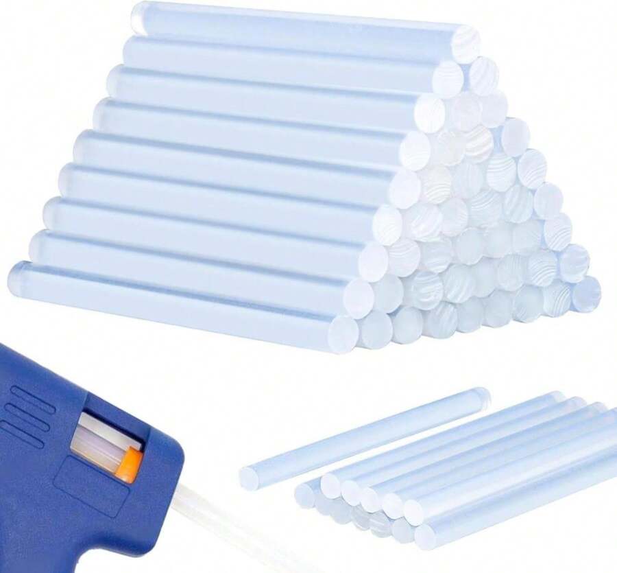 50PCS Mini Hot Glue Sticks - Mini Glue Gun Sticks,4" Long X 027" Diameter,Clear Small For Fabric,Wood,Paper,Metal,Plastic,Compatible With Most All-Purpose For Crafting - ColorA - View 1