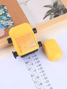 1 pieza, Sello de multiplicación aleatoria de doble rodillo, Herramienta de práctica de cálculo matemático para estudiantes, Suministros de aprendizaje para volver a la escuela - Multicolor - Ver 8