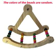 Wooden Pirate Ship Swing Bird Toy, Interactive Parrot Rocking Swing Toy - Multicolor - View 8