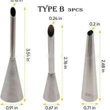 1/3pcs Stainless Steel Cream Piping Nozzles, Professional Long Eclair Piping Tips, Small Pastry Decorating Tools, Baking Supplies, Kitchen Essentials, Back To School Season - Multicolor - View 14