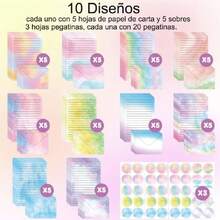 160 Juego De Sobres Invitaciones Papel Boda,50 Papel para Escribir Cartas,50 Sobres para Cartasy 3 Hojas de Pegatinas(60 Pcs),Sobre para Anuncios,Tarjetas de Felicitación,Tarjeta de Regalo,38268506 - Multicolor - Ver 6