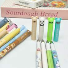 4支装卡通图案可擦笔套装 - 4支笔 + 20支替换笔芯 / 5支可擦笔，学生作业和日常笔记必备文具，完美的返校礼物 - 藍色 - 查看 3