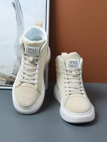 2025 Neue Herren Outdoor Knöchelstiefel, Veloursleder, Lässig Komfort, Sport Einfarbig Mode Stiefel, Herbst/Winter, Ganzjährig, Rutschfest, Rundkappe, Retro, Schnürschuhe, Herrenschuhe, Herrensneaker