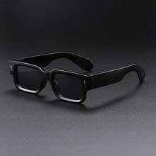 1/2 Pair Men's Rectangular Simple Fashion Elegant  Glasses UV Protection Suitable For Daily Outings Beach Vacation Must-Have For  People Ideal Gift For Family And Friends - đen - Xem 9