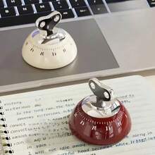 1pc 60-Minute Mechanical Kitchen Timer, Large Dial Loud Reminder, Non-Digital Mechanical Timer, Magnetic Kitchen Countdown Clock, Large Dial Mechanical Design, Essential For Home Baking, Cooking Gadget Without Battery