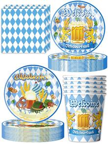 10pcs Beer Festival Party Bavarian Beer Birthday Party Set Camping Travel Party Supplies - Multicolor - View 1