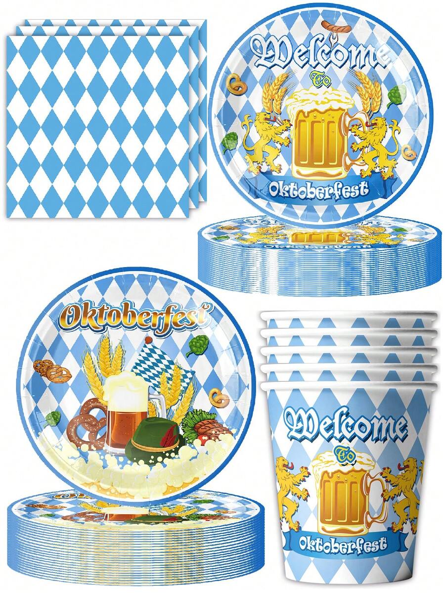 10pcs Beer Festival Party Bavarian Beer Birthday Party Set Camping Travel Party Supplies - Multicolor - View 1