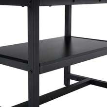 Rectangular Dining Table In Industrial Design, 160x90x76 Cm, For 4-6 People, Brown/Black, With Multifunctional Storage Shelf, For Living Room, Kitchen & Dining Area. - Black - View 7
