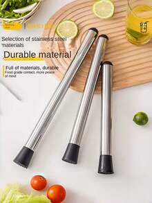 1个不锈钢捣棒，水果粉碎器，饮料搅拌器，鸡尾酒捣棒，奶茶柠檬粉碎器，新款304不锈钢碎冰器，鸡尾酒捣棒，奶茶柠檬粉碎器，酒吧工具 - 彩色 - 查看 9