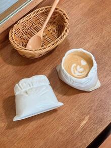 1 pieza Taza cerámica con bolsa de tela 3D, apta para café, té de la tarde, agua, taza de oficina de alta estética, taza cerámica de regalo - Multicolor - Ver 9