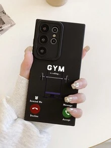 Ốp lưng điện thoại "GYM Is Calling" dành cho người tập thể dục, thiết kế màn hình cuộc gọi vui nhộn, chất liệu TPU mờ chống sốc, bảo vệ ống kính, phụ kiện quà tặng hàng ngày và sinh nhật cho người yêu thích thể thao, tương thích với iPhone 11/13 Pro Max/15/17/17 Pro Max/16 và Galaxy S24 Ultra/Galaxy S25 Ultra. - màu đen - Xem 2