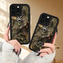 Phone Case/Cover Deer Forest Pattern Anti Fall Matte Finish Resists Stains Phone Case For IPhone 17/17AIR/17PRO/17PROMAX/16E/16/16PRO/16PLUS/16PROMAX/15/15PLUS/15PRO/15PROMAX/14/14PLUS/14PRO/14PROMAX/13/13mini/13PRO/13PROMAX/12/12mini/11/Plus/Pro/Max/7/8/SE/XS/XS MAX,For Samsung And For GalaxyA56/A54/A53/A52/A14/A15/A05S/A53/A34/S23/S23Ultra/S23FE/S24/S24FE/S24Ulatra/S25/S25FE/S25Ultra/S26/S26FE/S26Ultra/S21FE(Factory Wholesale Price),Valentine's Day, New Year's Day, New Year's Day, Easter, Labor Day, St. Patrick's Day - 黑色 - 查看 5