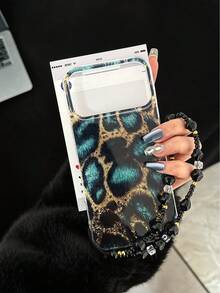 高级 IMD 闪光渐变亮面豹纹保护手机壳,配有串珠手链配件,兼容 16 Pro Max、16、16 Pro、15 Pro Max、14 系列、13 系列、12/11 Plus,超薄磨砂软硅胶手机壳 - 彩色 - 查看 5