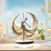 1件2D亚克力装饰品，经典水晶芭蕾舞者雕塑，优雅舞蹈摆件，触感礼品，多用途家居/办公桌装饰，适合情人节，2D平面雕塑，办公室装饰，优雅雕塑，艺术展示，高品质亚克力，平面雕塑，装饰牌匾，购物礼品，家居装饰 - 彩色 - 查看 8