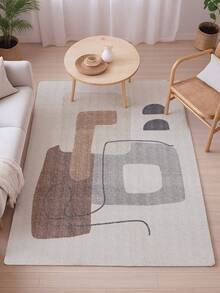 Geometric Pattern Luxurious Minimalist Style Indoor Decorative Rug, Faux Wool Material Living Room Sofa Carpet, Bedroom Rug, Bedside Anti-Slip Mat, Dining Room Kitchen Carpet, Office Chair Pad, Entryway Doormat, Outdoor Camping Blanket - Multicolor-1 - View 18