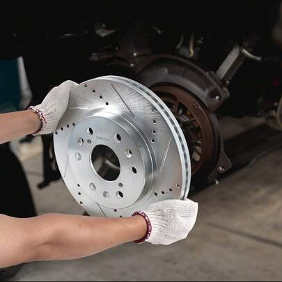 Kit de freno delantero trasero para 2014-2018 Chevy  GMC Sierra 1500, 2015-2020 Suburban Tahoe Yukon XL Escalade ESV, Rotores de freno perforados y ranurados Kit de reemplazo de almohadillas de freno de cerámica