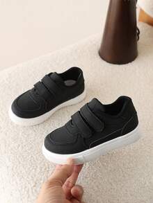 1 Pair Women Casual Canvas Sneakers, Versatile Student Shoes - Black - View 3