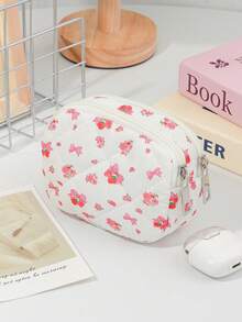 Bolsa multifuncional acolchoada de camada dupla para moedas, maquiagem, absorventes higiênicos, fones de ouvido, estojo, bolsa de mão, presente de aniversário para amigas, presente para madrinhas de casamento, presente de Dia dos Namorados, nécessaire, estojo de maquiagem, nécessaire de higiene pessoal, material escolar, itens essenciais para viagens, material escolar. - Multicolorido - Ver 8