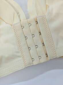 加大码柔软支撑无钢圈文胸，无缝蕾丝拼接文胸（女士款） - 香檳色 - 查看 3