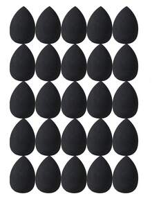 2/5/10/15/20/25pcs Dual-Color Makeup Sponges, Random Colors And Shapes, Blending Beauty Sponges For Liquid, Cream And Powder, Latex-Free Wet And Dry Foundation Makeup Sponges, Suitable For All Skin Types - 黑色 - 查看 5