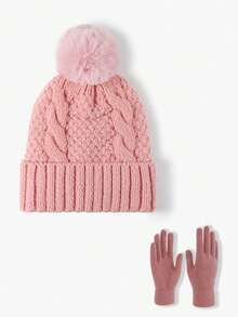 1件或2件男女通用针织帽手套套装，时尚休闲保暖冬季针织帽，适合秋冬季日常佩戴、户外旅行、徒步、滑雪、骑行、登山等活动。 - 彩色 - 查看 19