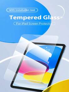 1pc IPad Tempered Glass Screen Protector - High Definition, High Transparency, Anti-Scratch, Anti-Drop, Full Screen Coverage, Strong Anti-Fingerprint, Sensitive Touch, Compatible With IPad (Air 4, 5, 6)/(7, 8, 9, 10th Gen)/IPad 11 1A16(2025) - Clear - View 9