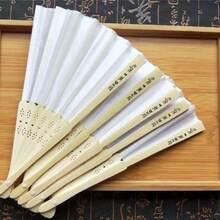 20/40支装个性化刻字白色折叠优雅布扇，婚礼及派对用品，Poetcore，永恒之爱 - 禮盒款 - 查看 9