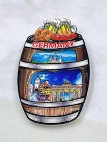 3D Stereoscopic Fridge Magnet, Souvenir Of Schloss Charlottenburg (Swan Castle) Beer House, Berlin, Germany - Multicolor - View 4