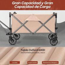 CYPNCarrito Plegable con Ruedas Carrito Plegable para Exteriores Portátil Capacidad de Carga hasta 100 kg Plegado Fácil por Mujeres Adultas Transporte de Mercancías Niños y Mascotas - CaquiFashion - 219727149 - Ver 4
