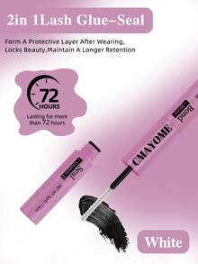 [Độ bền cực cao 72 giờ] Bộ 1/2/3 chai keo dán mi và dung dịch định hình mi 2 trong 1 không gây dị ứng | Độ bền cực cao 72 giờ, không chứa latex, chống thấm nước | Dùng cho mi giả tự làm, dụng cụ trang điểm mi giả | Keo dán mi giả màu đen pha trộn - Màu tím - Xem 4