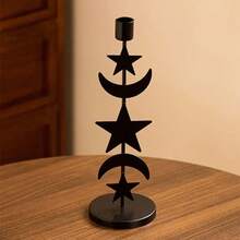 1件北欧日月星辰烛台组装铁艺烛台餐桌室内桌面装饰品 - 彩色 - 查看 10