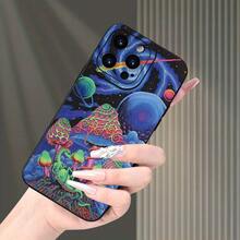 Mushroom Starry Sky Printed High-End Phone Case Suitable For Iphone 15, 14, 13, 12, 11 XS XR X 7, 8 Plus Pro Max Mini,Suitable For IPhone17 Air - 黑色 - 查看 5
