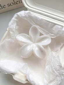 2个/1个 女士 2.87英寸/7.3厘米 白色和蓝色芙蓉花造型随机颜色轻便塑料发夹，时尚百搭优雅简约纯色发爪，适合日常、休闲、派对、海滩、浴室使用，可作为女士发饰、冬季发饰、夏季度假发夹。 - 彩色 - 查看 8